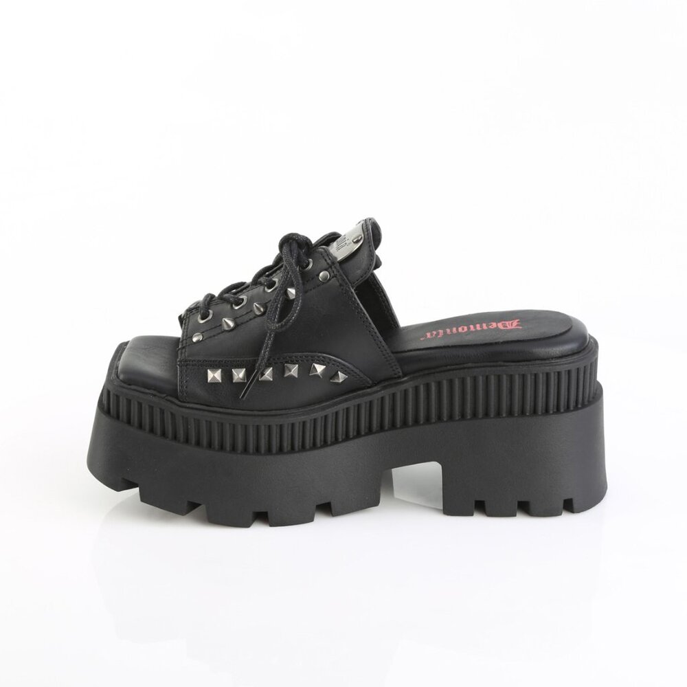 Demonia Wrath-03 Black Platform Sandals - Picture 4 of 5
